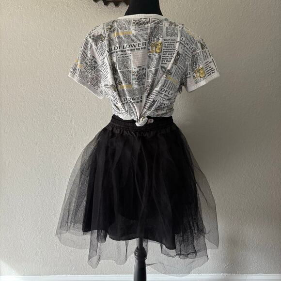 VIBE N' Cropped "Wildflower" T-Shirt XL Newspaper Print Subliminal Hippie Urban - Picture 2 of 10